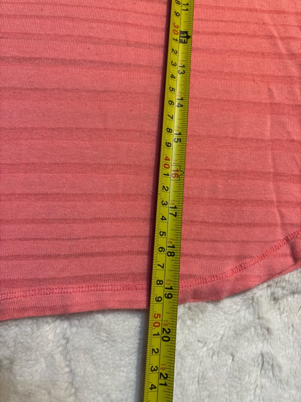 Forever 21 Top Small Coral Pink Semi-Sheer Striped Long-Slv Boat Neck Stretch - Picture 13 of 14